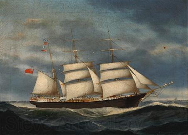 Edvard Petersen barque Annie Burrill Norge oil painting art